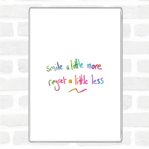 Regret Less Rainbow Quote Jumbo Fridge Magnet