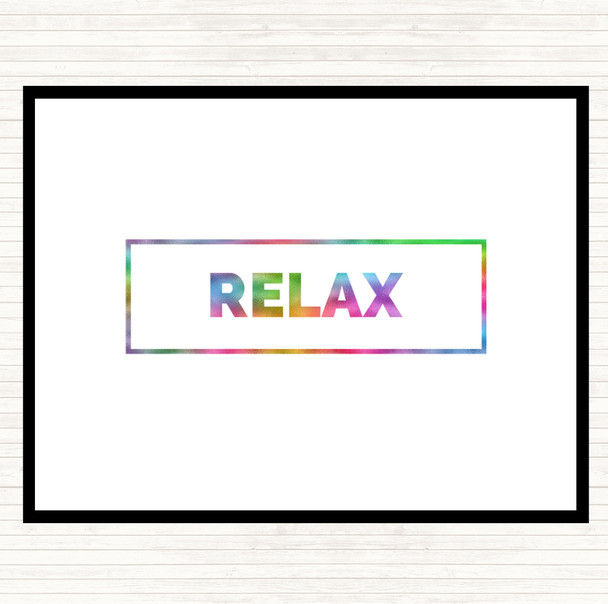 Relax Boxed Rainbow Quote Dinner Table Placemat