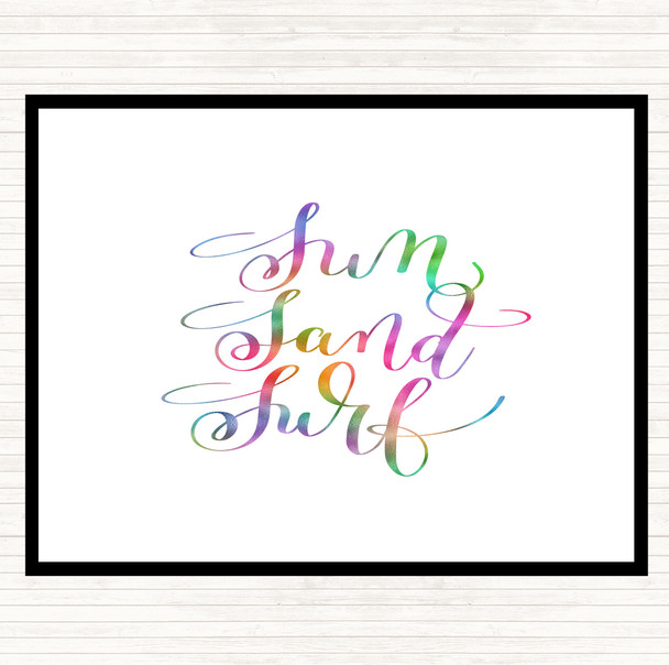 Sand Surf Rainbow Quote Mouse Mat Pad