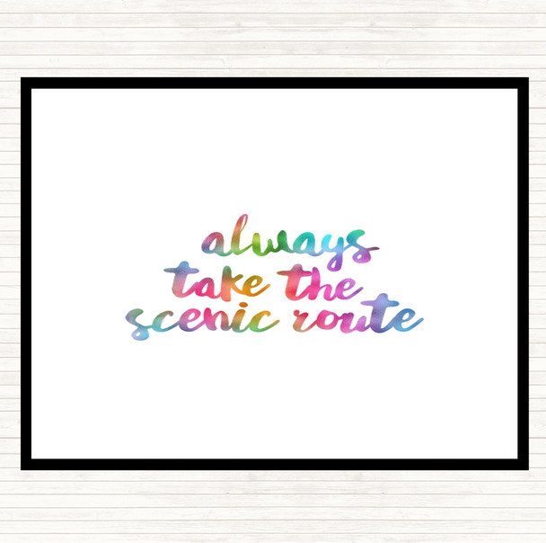 Scenic Route Rainbow Quote Mouse Mat Pad