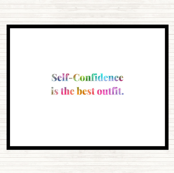 Self Confidence Rainbow Quote Mouse Mat Pad
