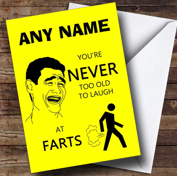 Funny Joke Laugh At Farts Personalised Birthday Card