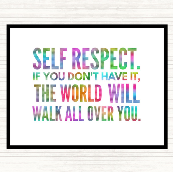 Self Respect Rainbow Quote Dinner Table Placemat