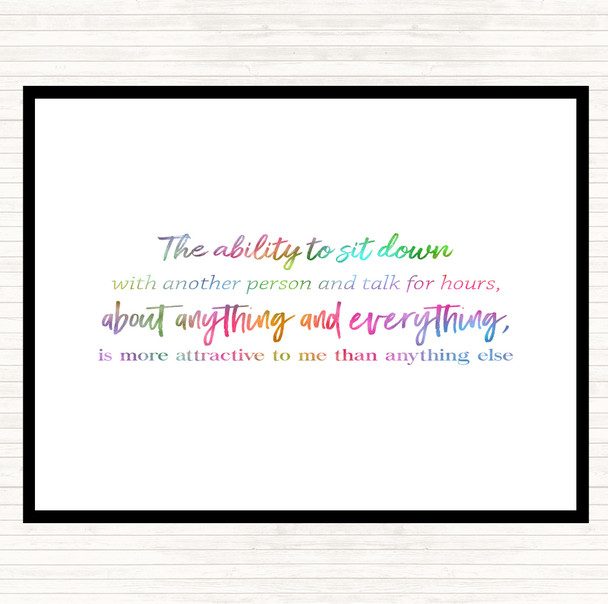 Ability To Sit Down Rainbow Quote Dinner Table Placemat