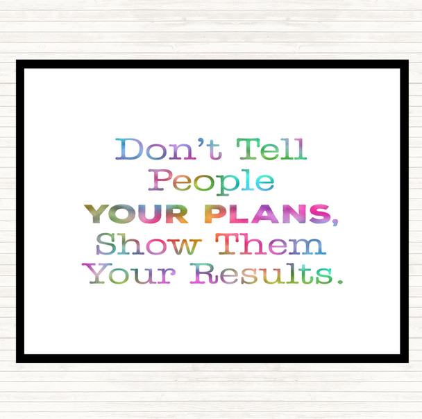 Show Them Results Rainbow Quote Dinner Table Placemat