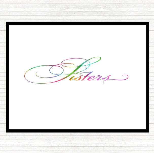 Sisters Rainbow Quote Mouse Mat Pad