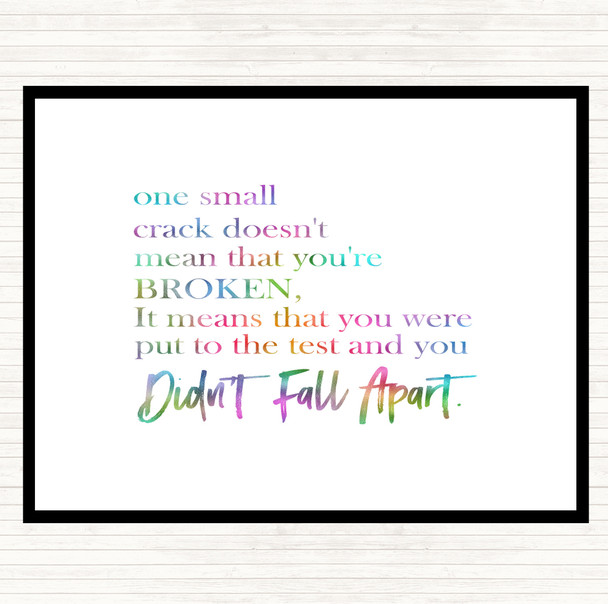 Small Crack Rainbow Quote Dinner Table Placemat