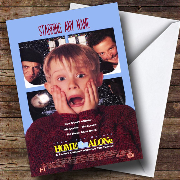 Spoof Home Alone Movie Film Poster Personalised Birthday Card