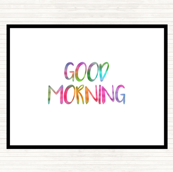 Small Good Morning Rainbow Quote Dinner Table Placemat