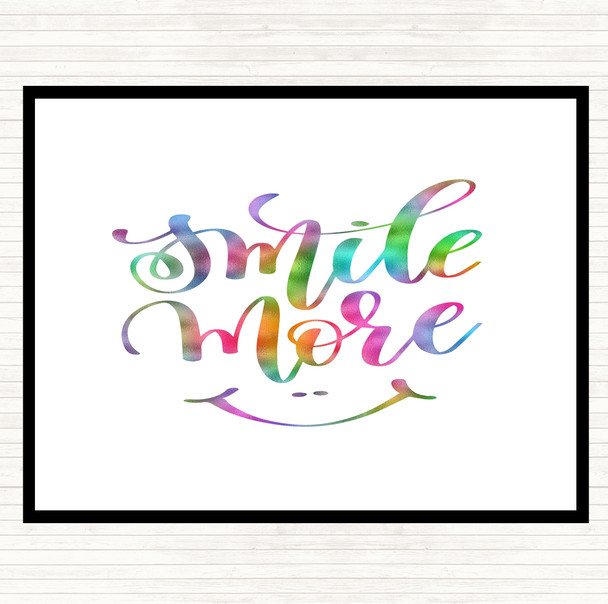 Smile More Rainbow Quote Dinner Table Placemat