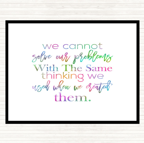 Solve Our Problems Rainbow Quote Mouse Mat Pad