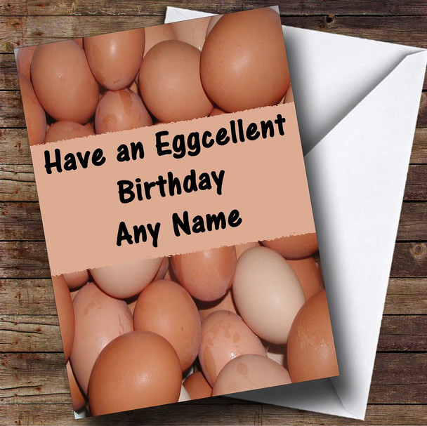 Eggs Funny Personalised Birthday Card