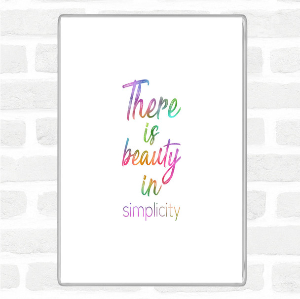 Beauty In Simplicity Rainbow Quote Jumbo Fridge Magnet