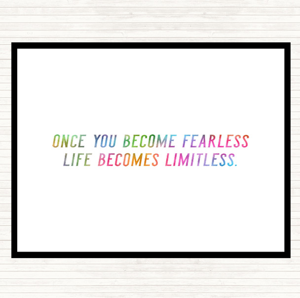 Become Fearless Rainbow Quote Mouse Mat Pad