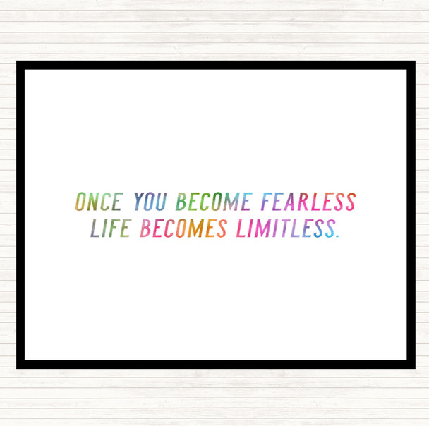 Become Fearless Rainbow Quote Dinner Table Placemat
