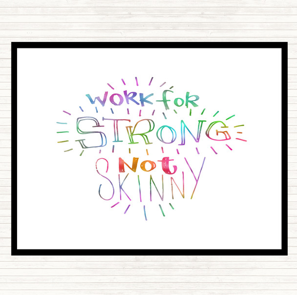 Strong Not Skinny Rainbow Quote Mouse Mat Pad