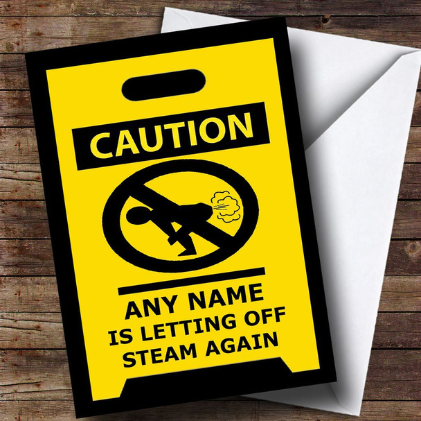 Caution Farting Insulting Funny Personalised Birthday Card