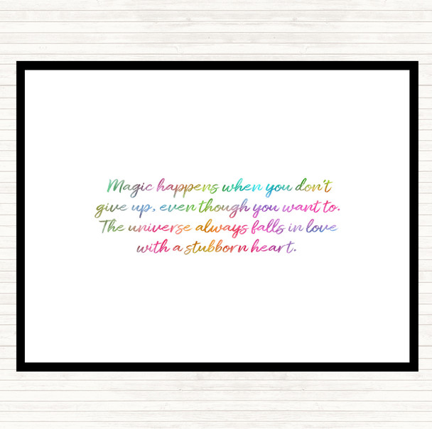 Stubborn Heart Rainbow Quote Dinner Table Placemat