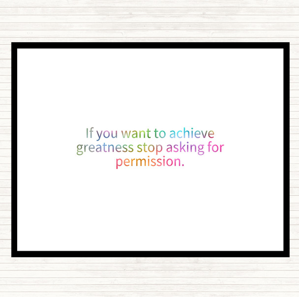 Achieve Greatness Rainbow Quote Mouse Mat Pad