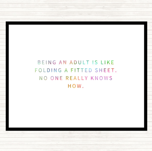 Being An Adult Rainbow Quote Dinner Table Placemat