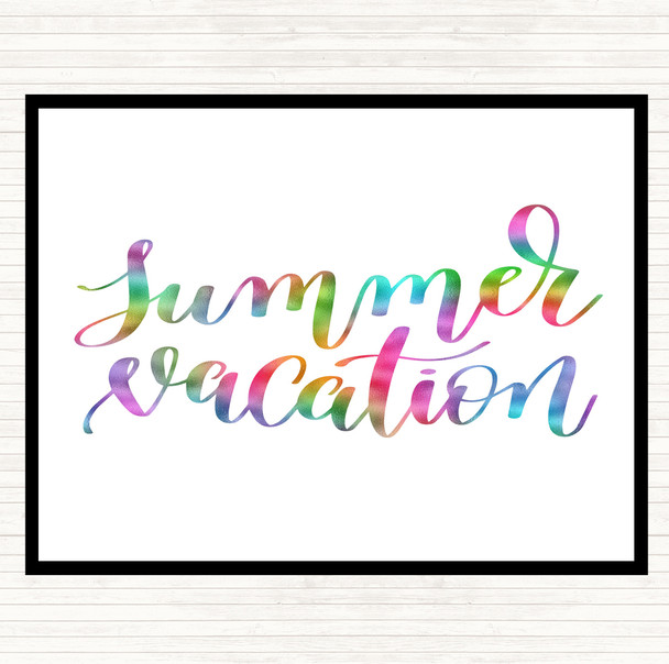 Summer Vacation Rainbow Quote Mouse Mat Pad