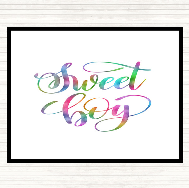 Sweet Boy Rainbow Quote Mouse Mat Pad