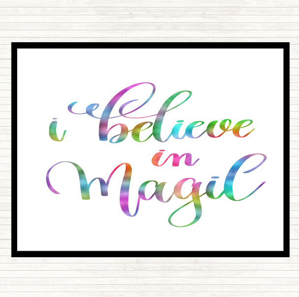 Believe In Magic Rainbow Quote Mouse Mat Pad