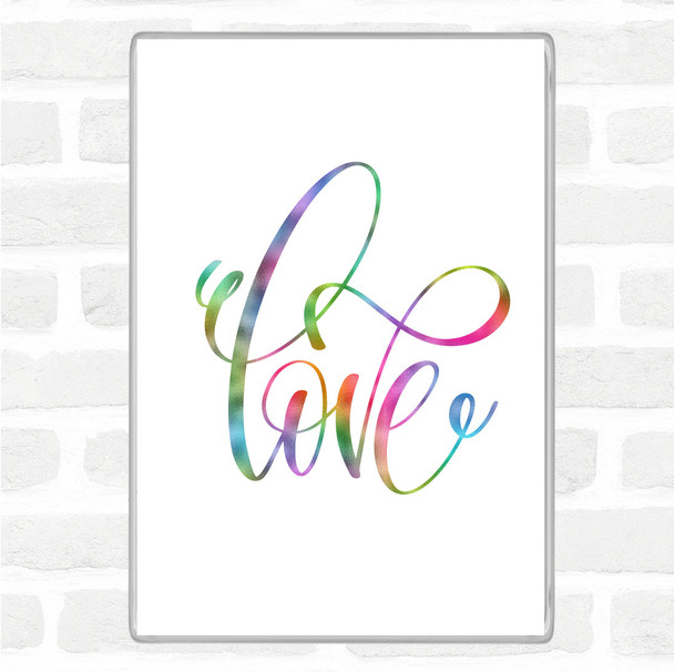 Swirly Love Rainbow Quote Jumbo Fridge Magnet