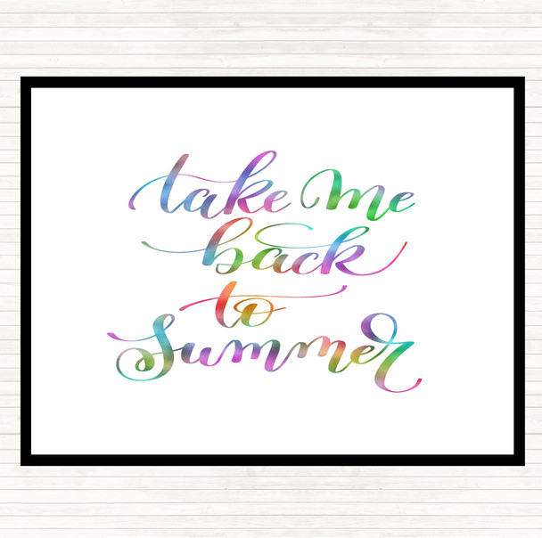 Take Me Back To Summer Rainbow Quote Dinner Table Placemat