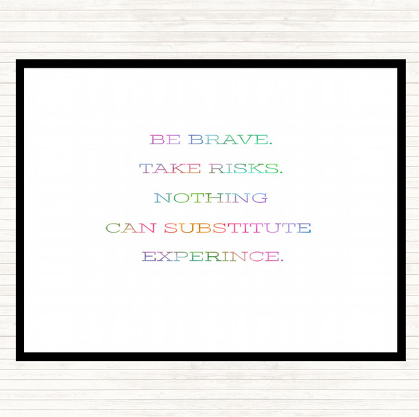 Take Risks Rainbow Quote Mouse Mat Pad