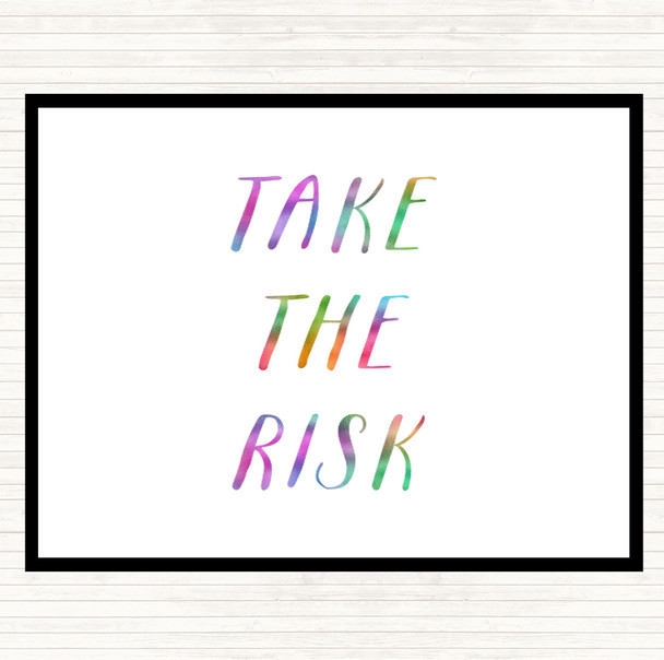 Take The Risk Rainbow Quote Mouse Mat Pad