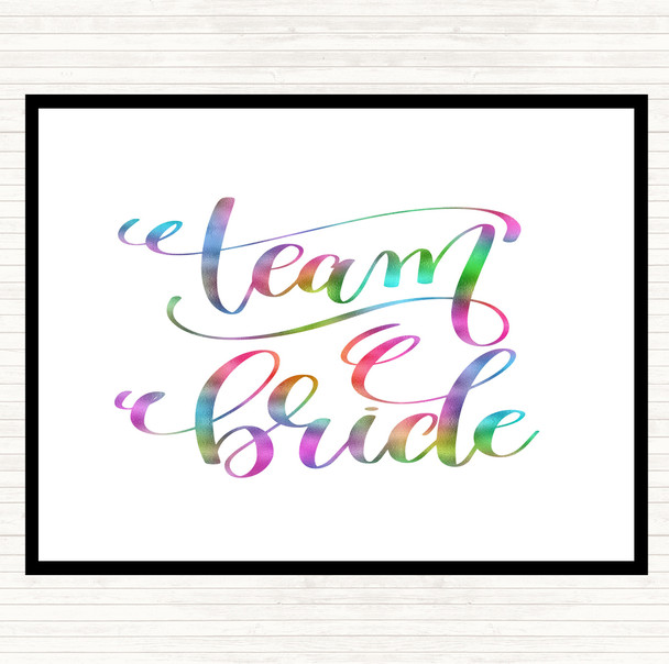 Team Bride Rainbow Quote Mouse Mat Pad