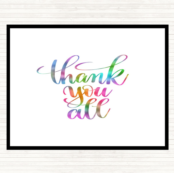 Thank You All Rainbow Quote Dinner Table Placemat