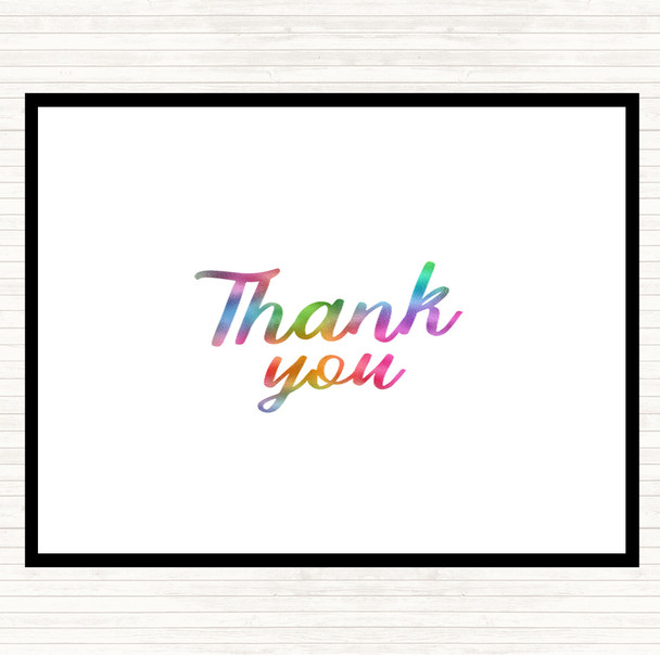 Thank You Rainbow Quote Dinner Table Placemat