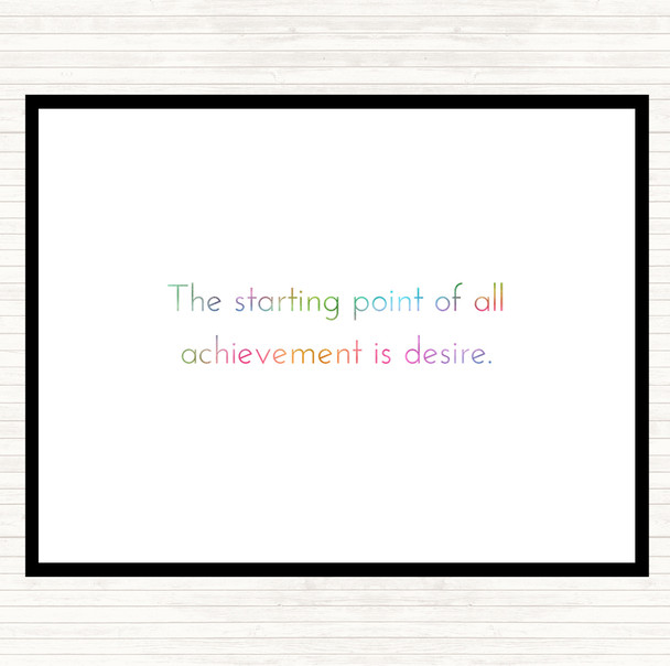 Achievement Starts With Desire Rainbow Quote Mouse Mat Pad
