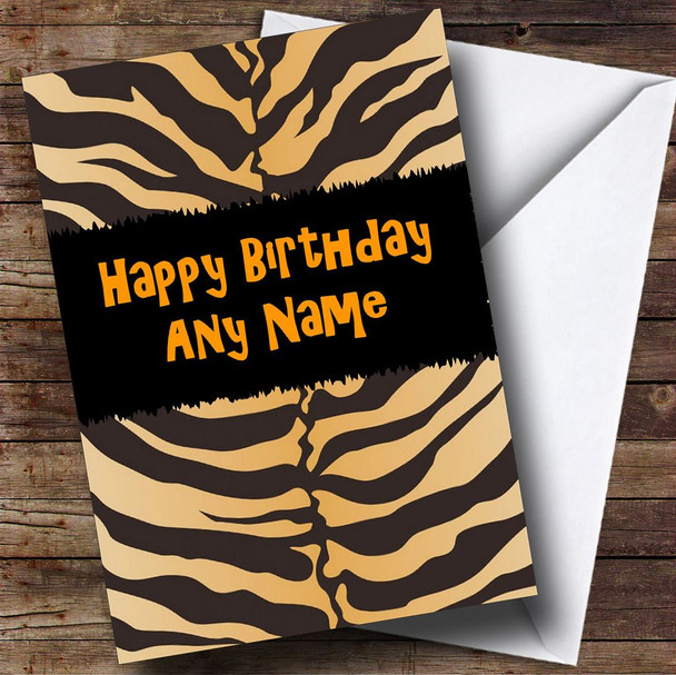 Animal Tiger Print Funky Personalised Birthday Card