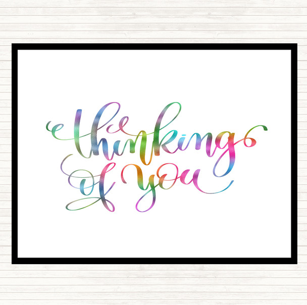 Thinking Of You Rainbow Quote Dinner Table Placemat