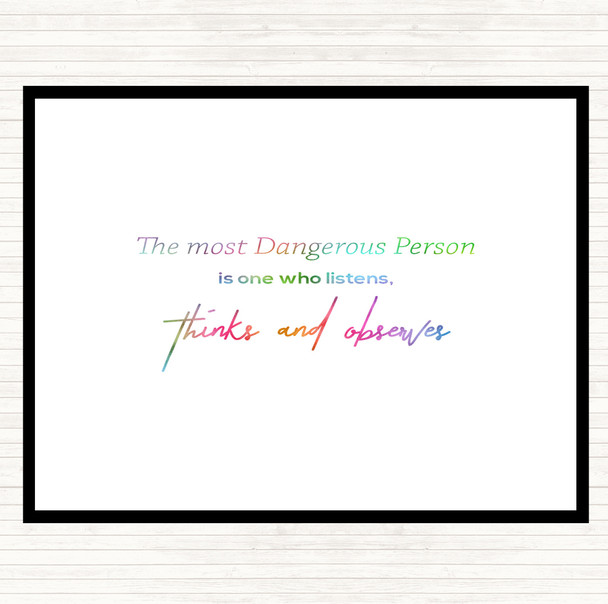 Thinks And Observes Rainbow Quote Mouse Mat Pad