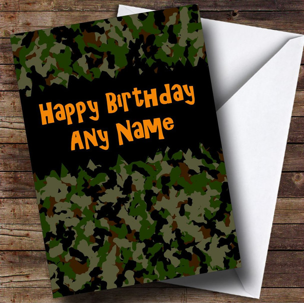 Army Camouflage Personalised Birthday Card