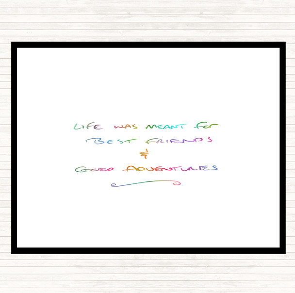 Best Friends Rainbow Quote Dinner Table Placemat