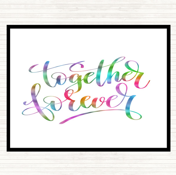Together Forever Rainbow Quote Mouse Mat Pad
