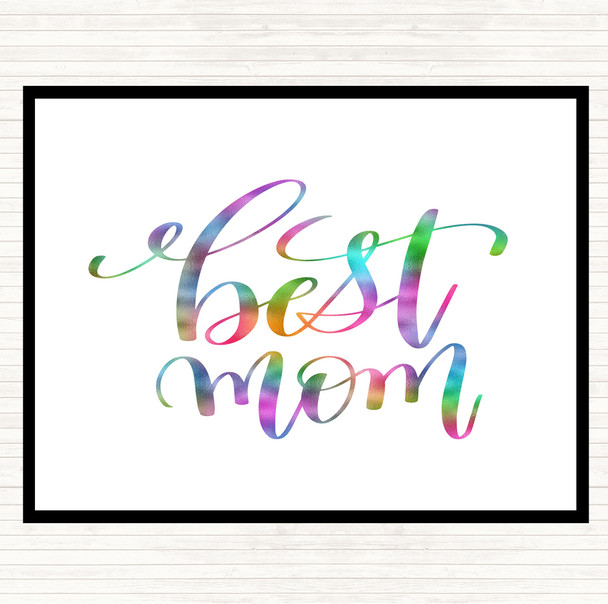 Best Mom Rainbow Quote Mouse Mat Pad