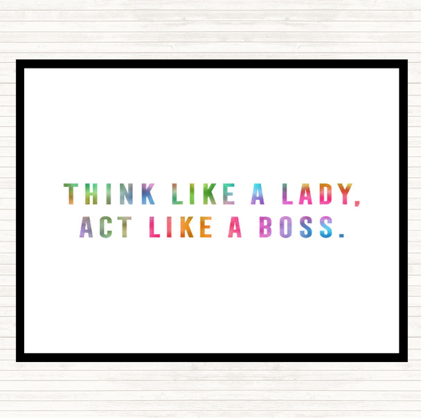 Act Like A Boss Rainbow Quote Mouse Mat Pad