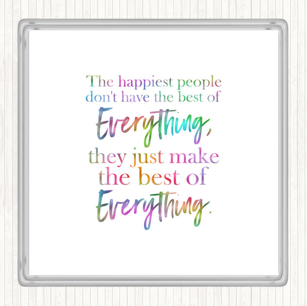 Best Of Everything Rainbow Quote Drinks Mat Coaster