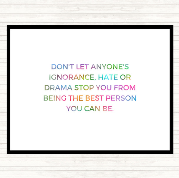 Best Person You Can Be Rainbow Quote Mouse Mat Pad