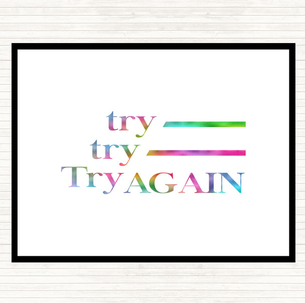 Try Again Rainbow Quote Mouse Mat Pad