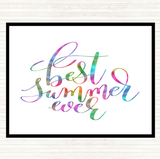 Best Summer Ever Rainbow Quote Dinner Table Placemat