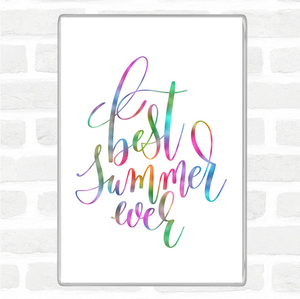 Best Summer Ever Rainbow Quote Jumbo Fridge Magnet