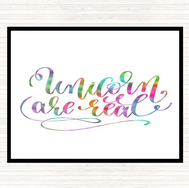 Unicorn Are Real Rainbow Quote Dinner Table Placemat