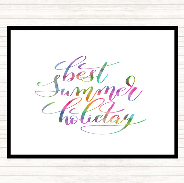 Best Summer Holiday Rainbow Quote Dinner Table Placemat